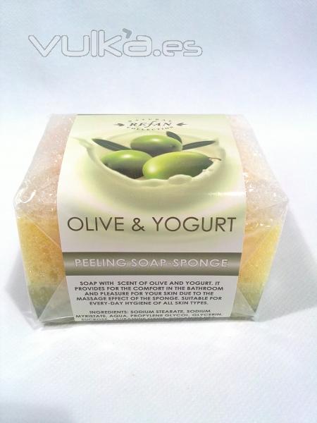 Jabn Esponja Peeling Oliva-Yogurt