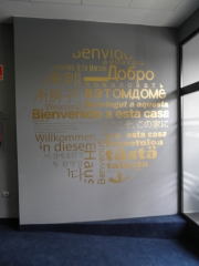 Decoracion interior bingo con vinilo textual zaragoza