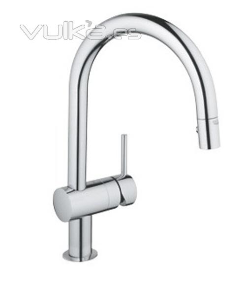 Monomando de fregadera grohe Minta Supersteel en monomandos.net