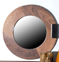 Espejo de madera natural de nogal medidas: 79,5diametro
