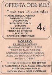 OFERTAS PARA FIESTAS Y CUMPLEAÑOS