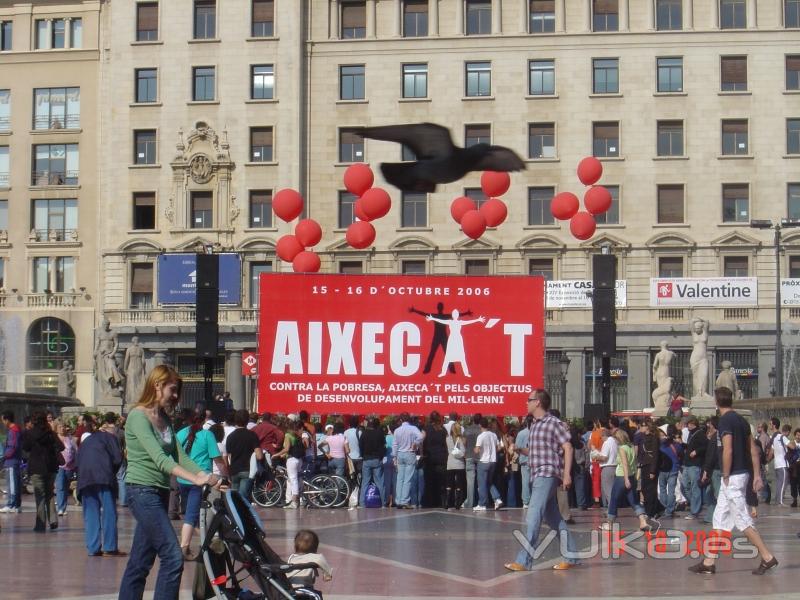 Sonorizacion Line Array  Plaza Catalunya  Barcelona 