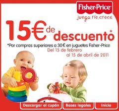 15 euros de descuento con fisher price!