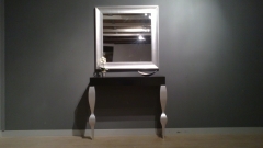 Mueble de entrada moderna color negro y plata