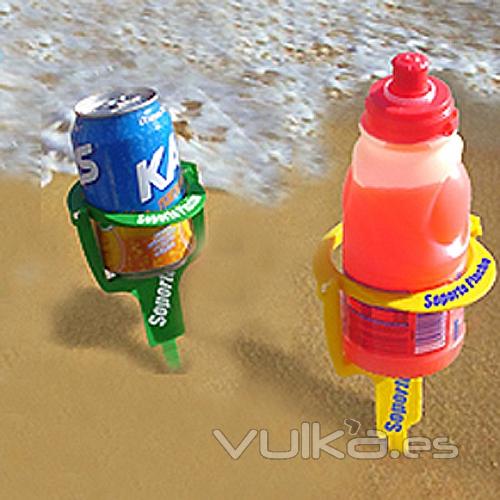 Soporte latas o refrescos playa. Categoría Merchandising. Ref. ZAZMK15
