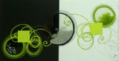 Cuadro abstracto novolar huelva circulos verdes