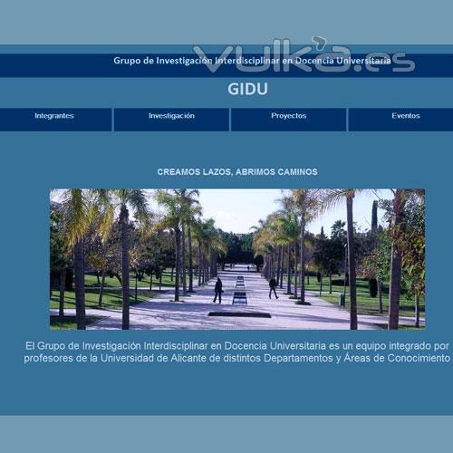 Creación de imagen corporativa y web. Universidad de Alicante. www.ua.es/grupo/gidu/