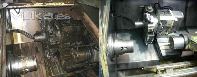 Motor de torno antes y despus de su tratamiento