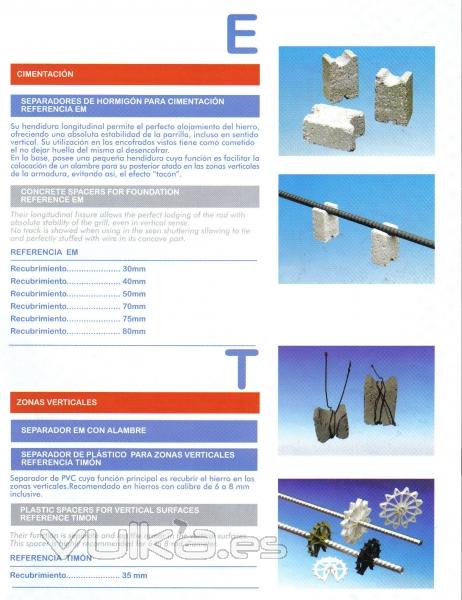 Separadores para cimentacin y forjados