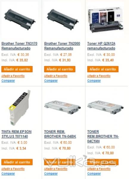 Tienda On-Line Ejemplo Consumibles Impresora