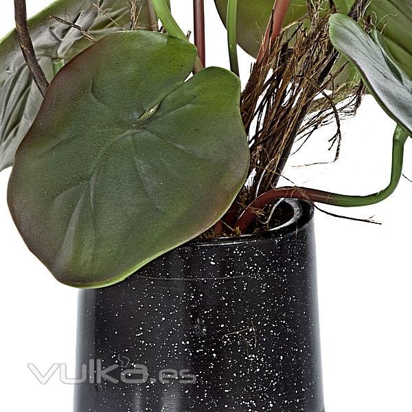 Planta artificial flores nenufares con maceta en lallimona.com detalle2