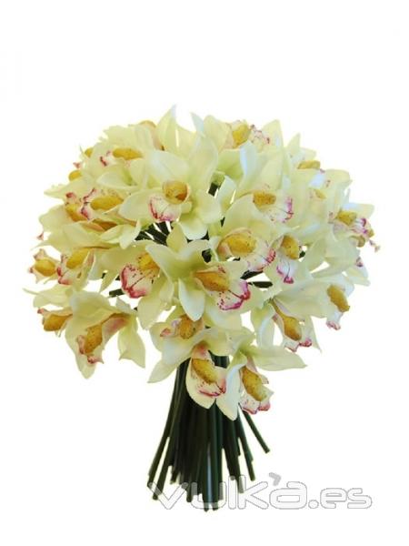 Orquideas artificiales de calidad. ATADO CYMBIDIUM ARTIFICIAL X 36 FLORES oasisdecor.com