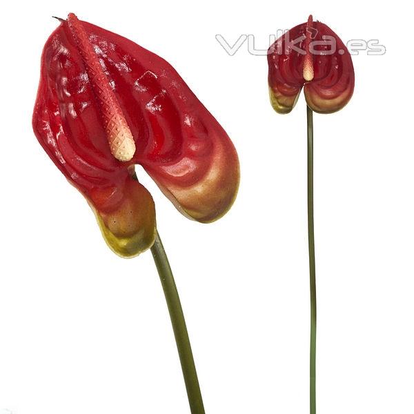 Flor artificial anthurium burdeos 40 en lallimona.com detalle1