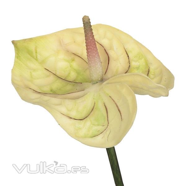 Flor artificial anthurium marfil 65 en lallimona.com