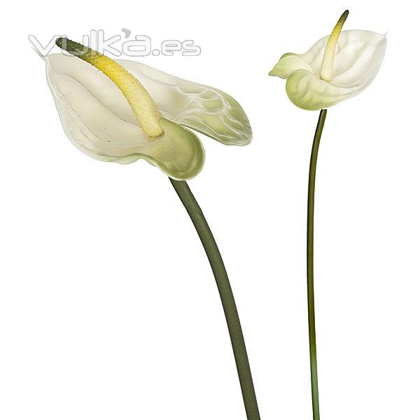 Flor artificial anthurium blanco 40 en lallimona.com detalle1