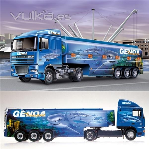 Maqueta camion Trailer Cisterna DAF XF95 W/TOPAS 1:24 Italeri