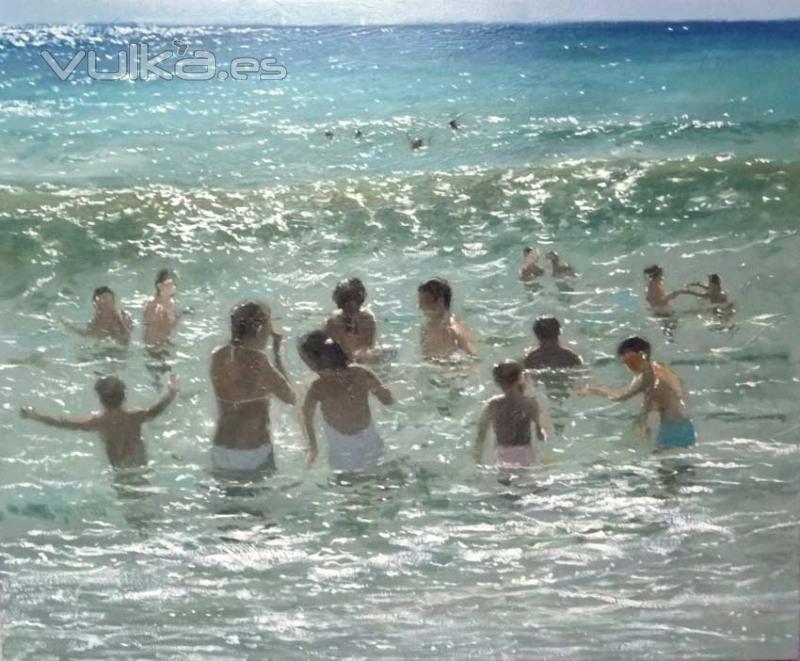 Sol de maana en una playa de Valencia