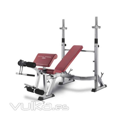 Banco multiposicion domestico para peso libre BH FITNESS G330 OPTIMA PRESS, respaldo regulable, barr