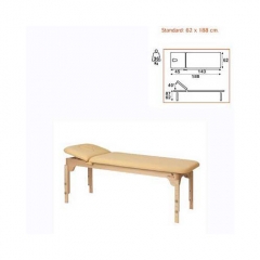 Camilla fija madera 2 cuerpos ECOPOSTURAL, respaldo sup. corto elevable 40 grados, altura regulable