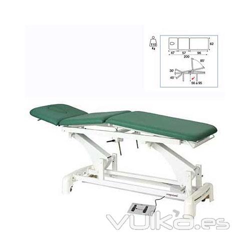 Camilla masaje y terapia electrica 3 cuerpos altura reg 56 a 95 cm ECOPOSTURAL