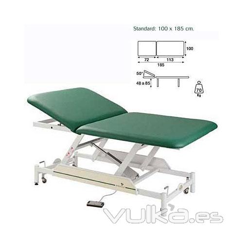 Camilla masaje y terapia electrica 2 cuerpos BOBATH altura regu 48 a 85 cm ECOPOSTURAL ruedas y mand