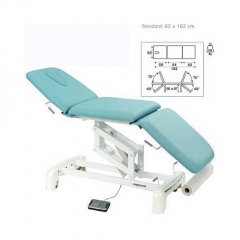 Camilla masaje y terapia electrica 3 cuerpos altura reg 56 a 87 cm ecopostural ruedas y mando de pie