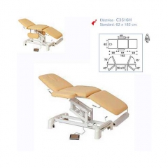Camilla masaje y terapia electrica 3 cuerpos altura reg 56 a 87 cm ECOPOSTURAL ruedas y mando de pie