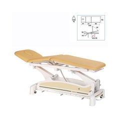 Camilla masaje y terapia electrica 3 cuerpos sist periferico inclinable altura reg 56 a 95 cm ecopos