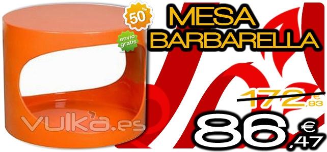 Mesa barbarella en color naranja con un 50% de descuento