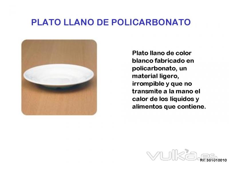 PLATO LLANO DE POLICARBONATO NO TRANSMITE EL CALOR