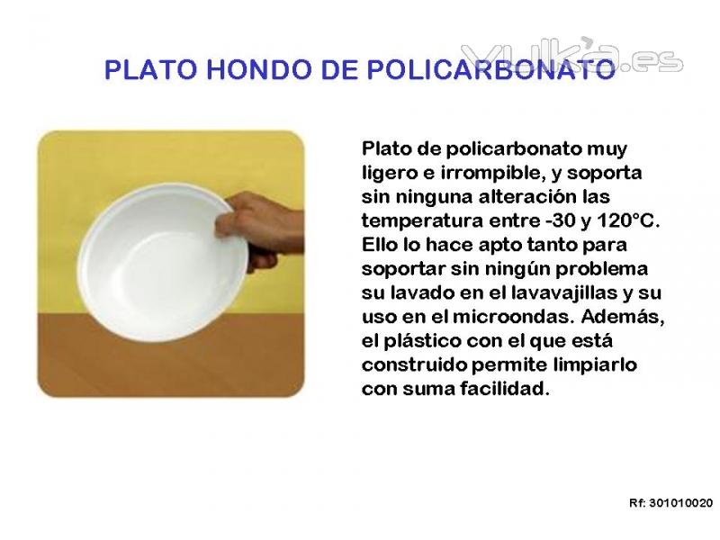 PLATO HONDO POLICARBONATO NO TRANSMITE EL CALOR