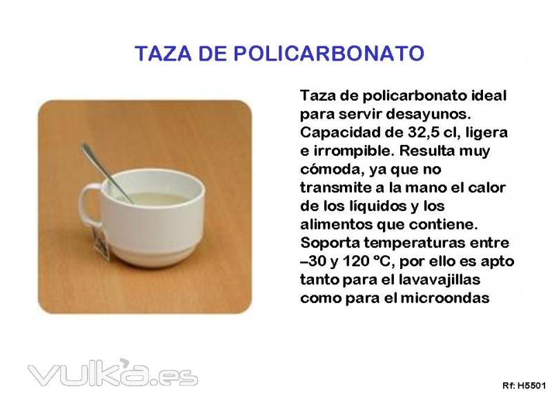 TAZA DE POLICARBONATO NO TRANSMITE EL CALOR