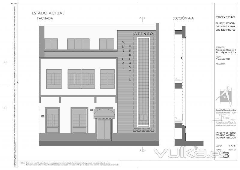 Proyectos para intervención en fachada protegida de edificio en Paiporta.