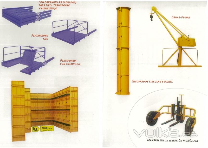 Encofrados TAME,S.L. Catálogo genérico: Encofrados circulares, encofrado de muro ...