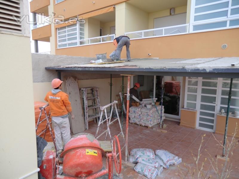 Formacin de pergola en terraza.