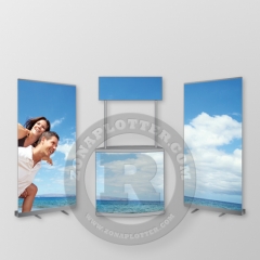 Solucion ferial stand pvc y 2 roll ups 85x200 +info en wwwzonaplottercom