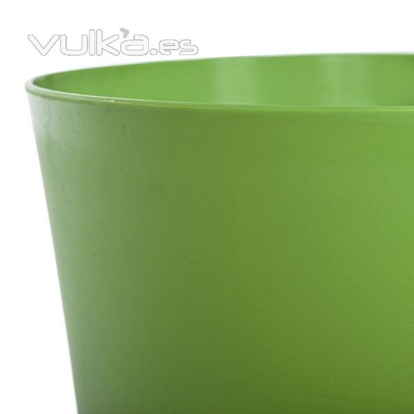 Maceta plastico satin 15 verde en lallimona.com detalle1