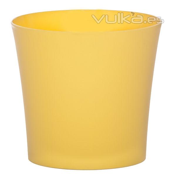 Maceta plastico satin 15 amarilla en lallimona.com