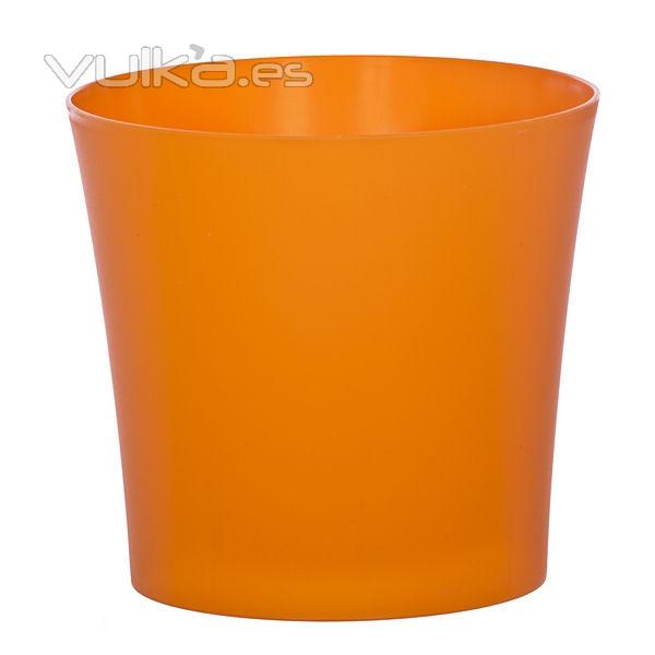 Maceta plastico satin 15 naranja en lallimona.com