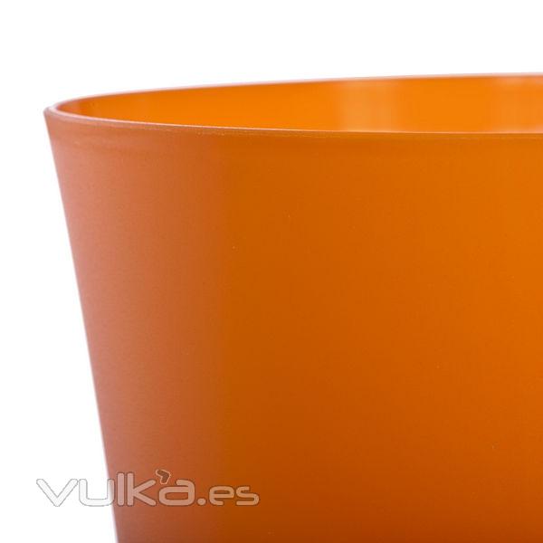 Maceta plastico satin 15 naranja en lallimona.com detalle1