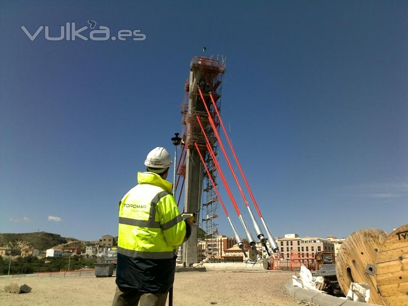 Replanteo, control  de puente colgante en Albox (Almera)