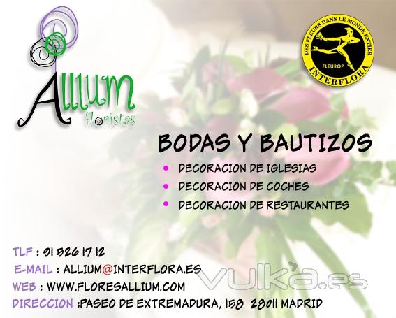 Floristeria Allium Bodas y Bautizos, decoracin floral