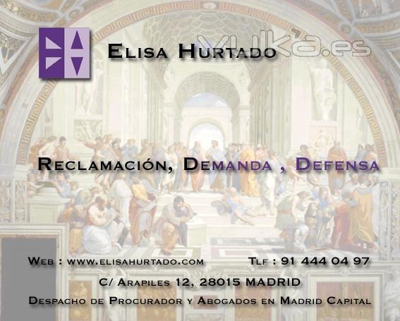 Elisa Hurtado  Procurador de los tribunales reclamacion defensa