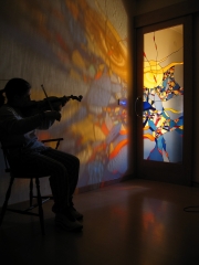 Vidriera universo luz