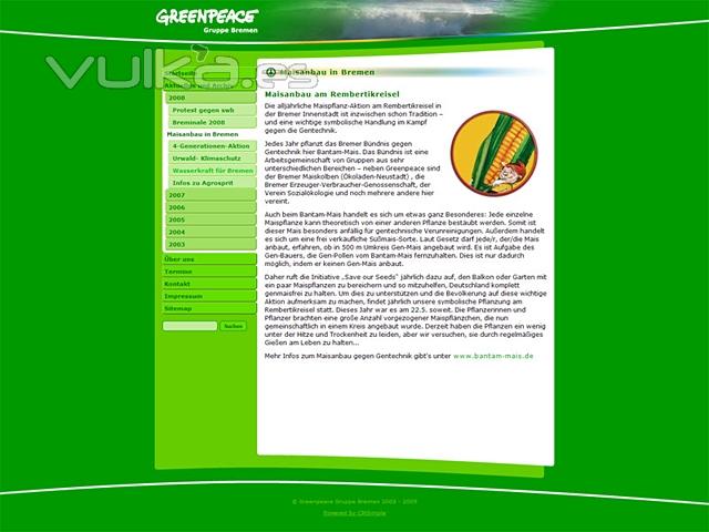 Pgina web de Greenpeace, Grupo Bremen