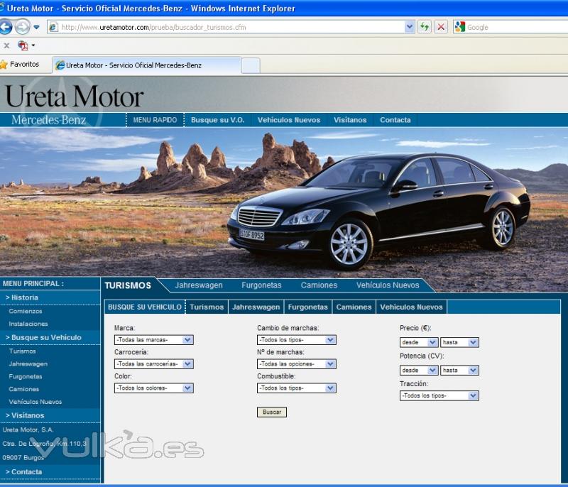 Web con gestor y buscador de vehculos www.uretamotor.com