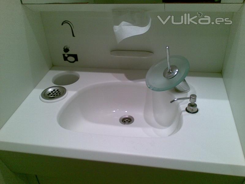 Mueble lavabo en material corian