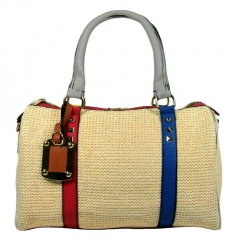 Bolso maletin rafia beige