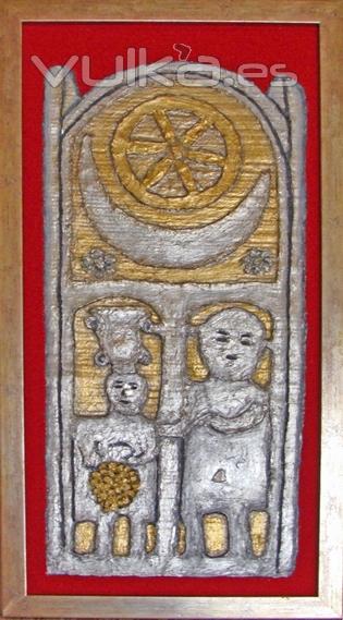 Titulo: Estela Funeraria de Dionisios y Ampelos  Tcnica: Mixta Materiales: Pura lana Virgen, Pan de