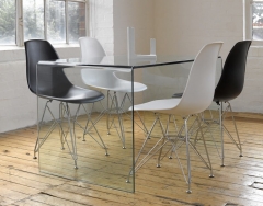 Mesa de diseño, cristal curvado